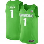 Men Kalin Lucas Michigan State Spartans #1 Nike NCAA 2020 Green Authentic College Stitched Basketball Jersey SV50B56WX